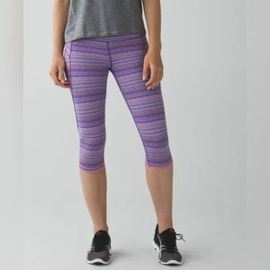 Lululemon Run Top Speed CropSpace Dye Twist Iris Flower Pink Legging Shell Sz 6